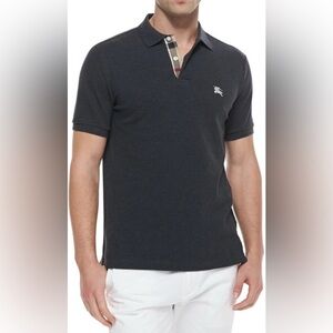 BURBERRY LONDON Men's Black 100% Cotton Short Sleeve Polo Shirt Sz  XXL